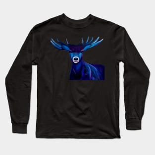 Blue and purple stag buck deer cool Long Sleeve T-Shirt